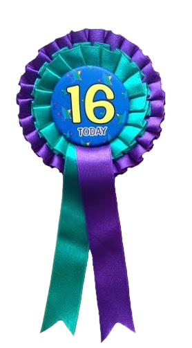 customised birthday rosettes